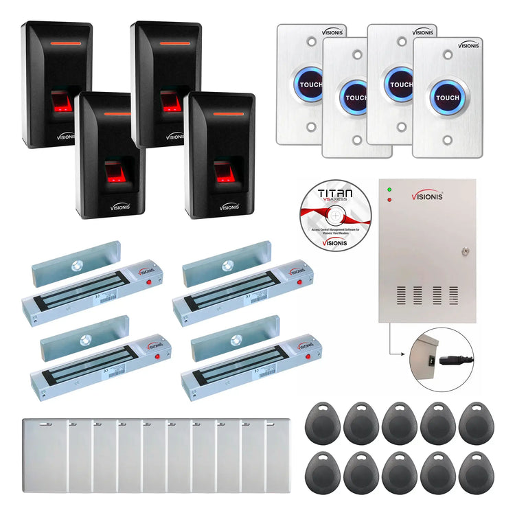 Door Access Control Systems for Office with Fingerprint Reader, Maglocks, Software - FPC-9290