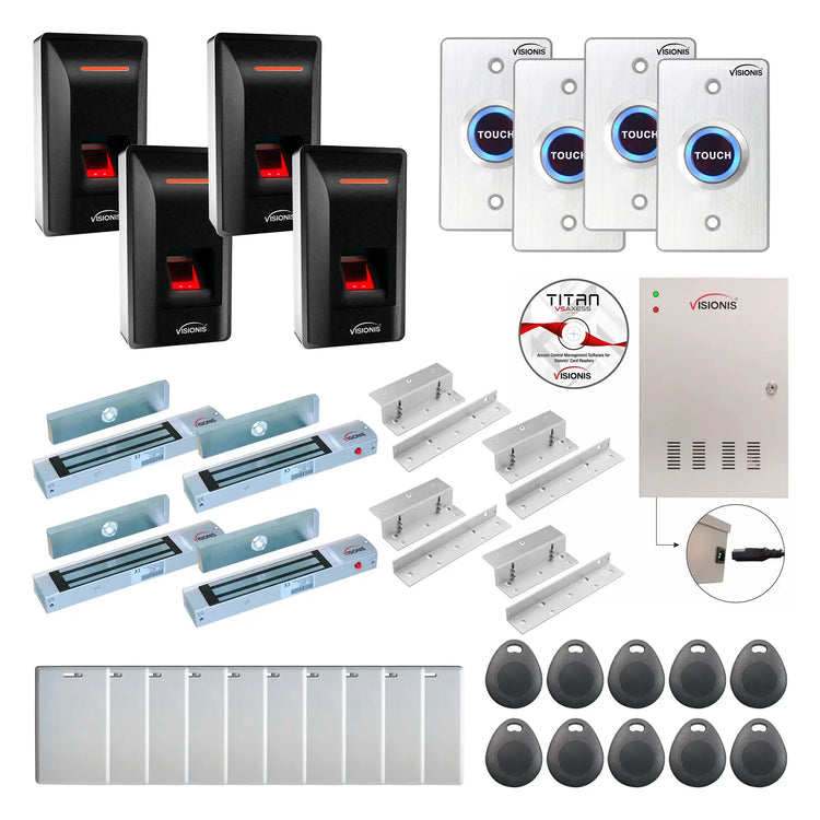 Door Access Control Systems for Office with Fingerprint Reader, Maglocks, Software - FPC-9293