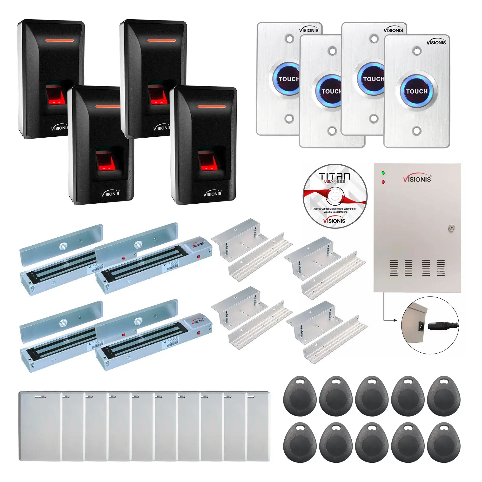 Door Access Control Systems for Office with Fingerprint Reader, Maglocks, Software - FPC-9294