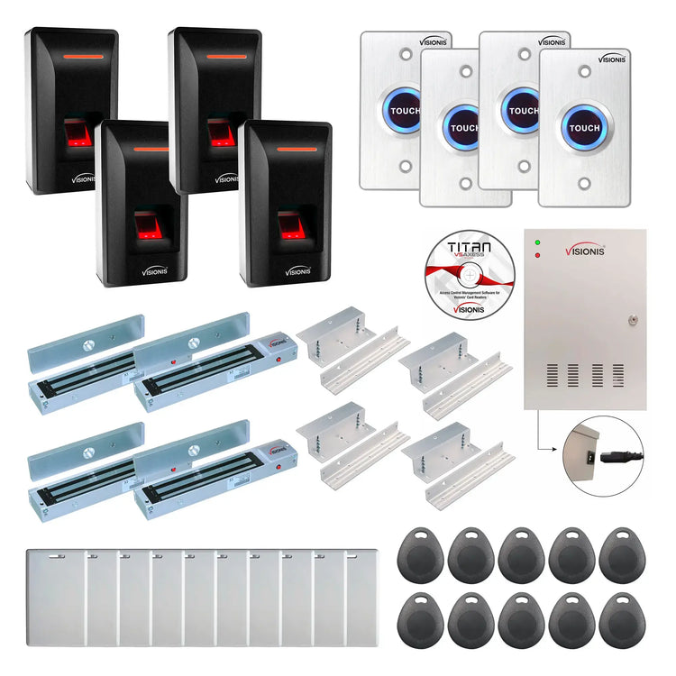 Door Access Control Systems for Office with Fingerprint Reader, Maglocks, Software - FPC-9294