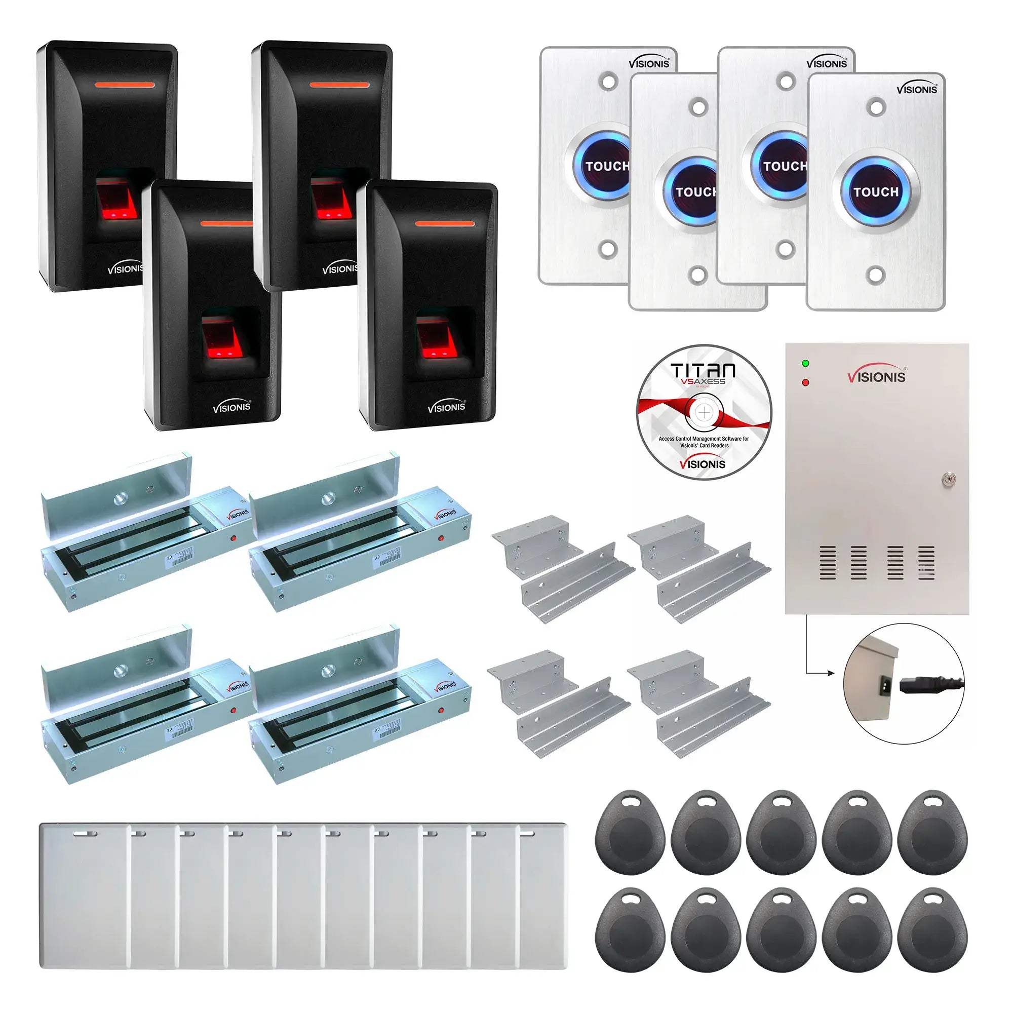 Door Access Control Systems for Office with Fingerprint Reader, Maglocks, Software - FPC-9295