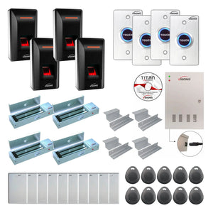 Door Access Control Systems for Office with Fingerprint Reader, Maglocks, Software - FPC-9295