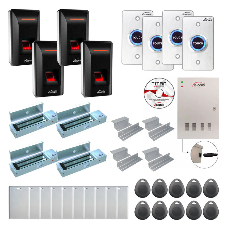 Door Access Control Systems for Office with Fingerprint Reader, Maglocks, Software - FPC-9295