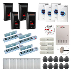 Access Control Security Systems with Fingerprint Reader, Maglocks, Motion Sensors, Software - FPC-9296