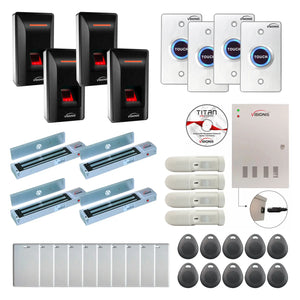 Access Control Security Systems with Fingerprint Reader, Maglocks, Motion Sensors, Software - FPC-9297
