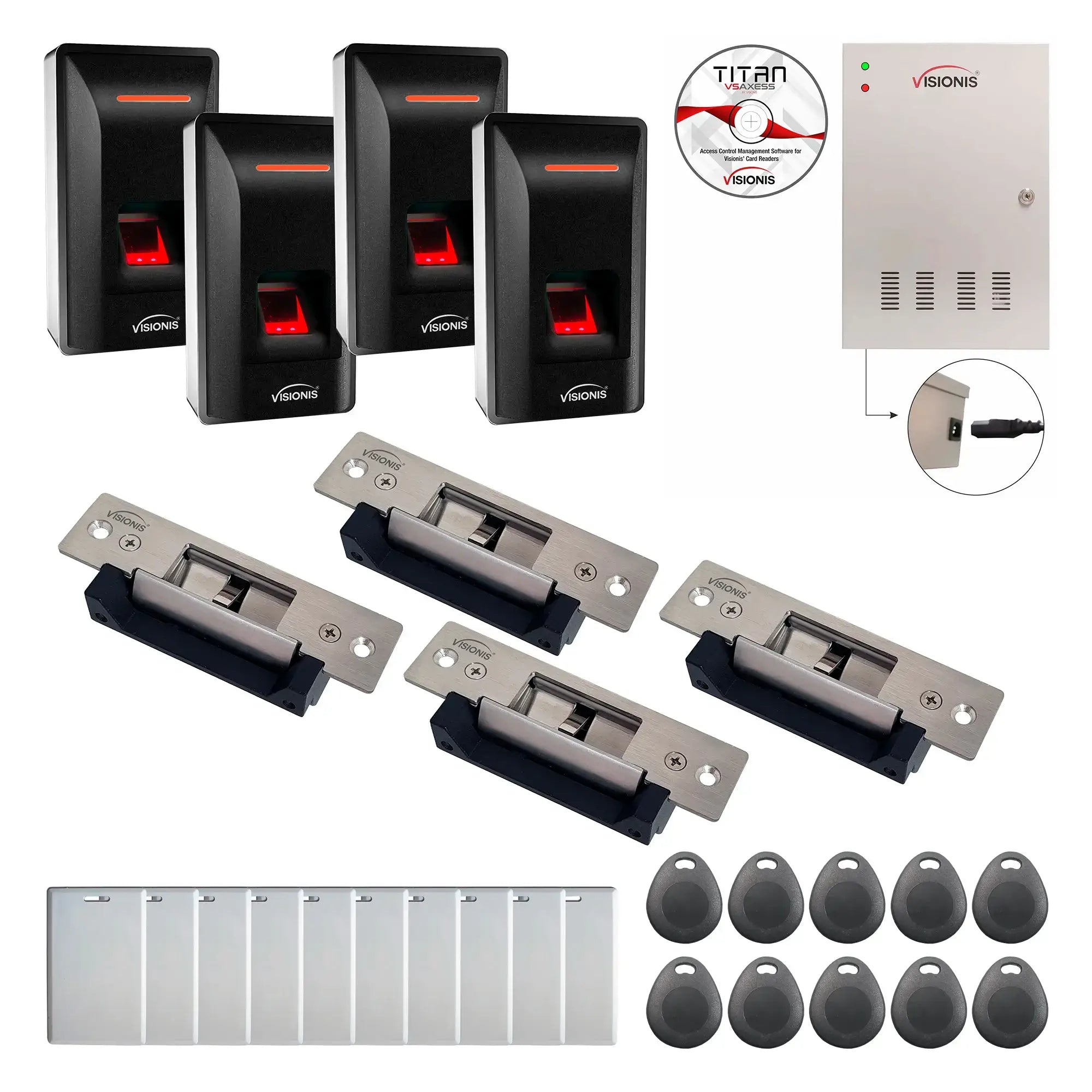 Access Control Security Systems with Fingerprint Reader, Electric Strikes Software - FPC-9303