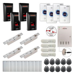 Commercial Door Access Control Systems with Fingerprint Reader, Electric Drop Bolts, Motion Sensors, Software - FPC-9304