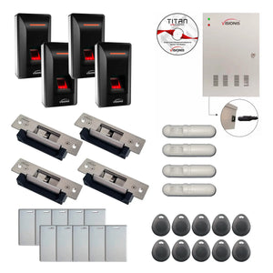 Commercial Door Access Control Systems with Fingerprint Reader, Electric Strikes, Motion Sensors, Software - FPC-9305