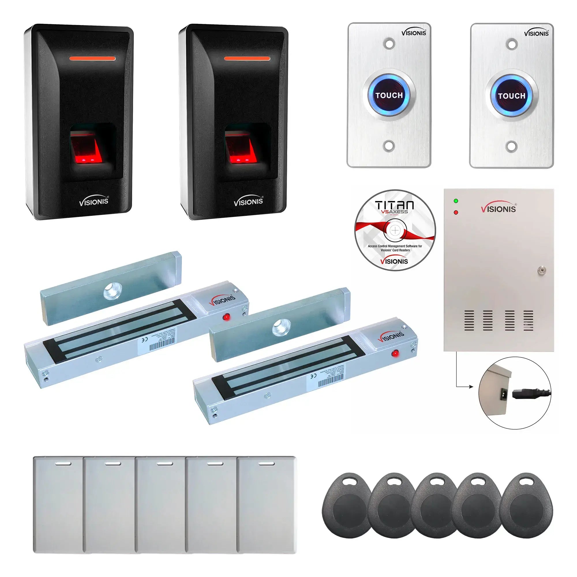 Commercial Door Access Control Systems with Fingerprint Reader, Magnetic Door Locks, Software - FPC-9306