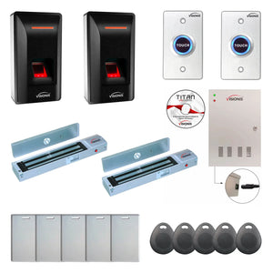 Commercial Door Access Control Systems with Fingerprint Reader, Magnetic Door Locks, Software - FPC-9307