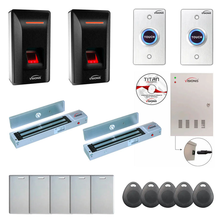Commercial Door Access Control Systems with Fingerprint Reader, Magnetic Door Locks, Software - FPC-9307