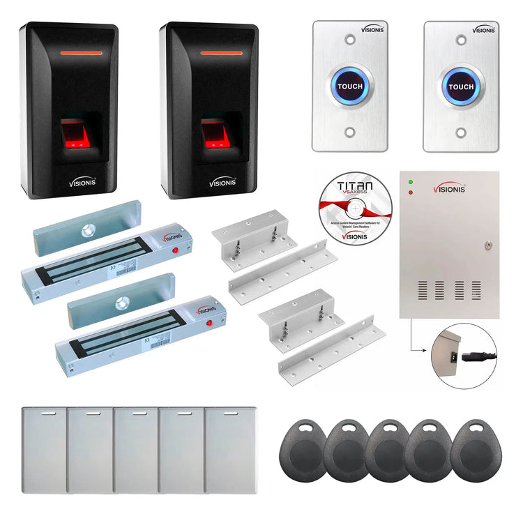 Commercial Door Access Control Systems with Fingerprint Reader, Magnetic Door Locks, Software - FPC-9309