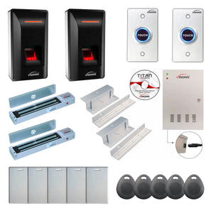 Commercial Building Access Control Systems with Fingerprint Reader, Magnetic Door Locks, Software - FPC-9310