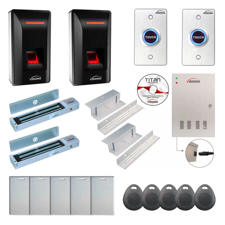 Commercial Building Access Control Systems with Fingerprint Reader, Magnetic Door Locks, Software - FPC-9310