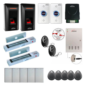 Commercial Building Access Control Systems with Fingerprint Reader, Magnetic Door Locks, Software - FPC-9312
