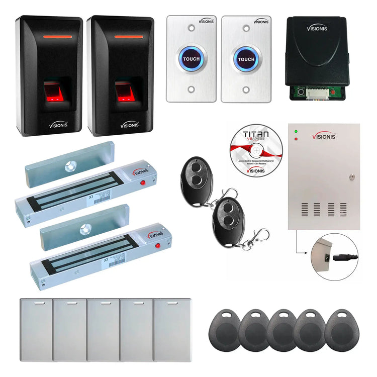 Commercial Building Access Control Systems with Fingerprint Reader, Magnetic Door Locks, Software - FPC-9312