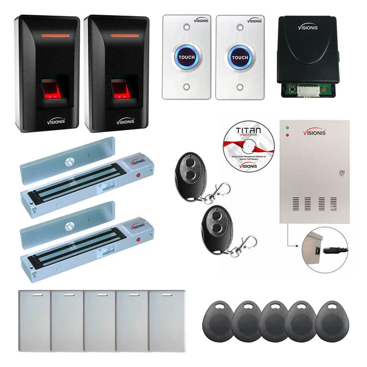 Commercial Building Access Control Systems with Fingerprint Reader, Magnetic Door Locks, Software - FPC-9313
