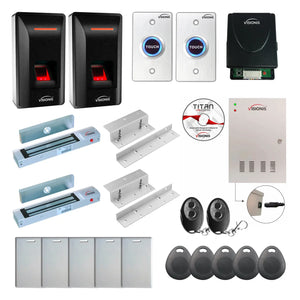 Commercial Building Access Control Systems with Fingerprint Reader, Magnetic Door Locks, Software - FPC-9315