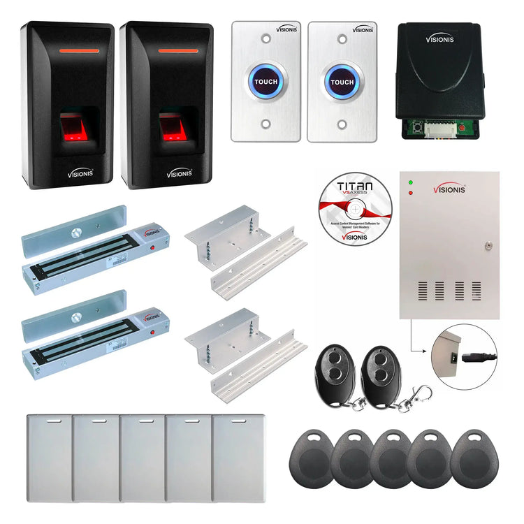 Biometric Access Control Systems with Fingerprint Reader, Magnetic Door Locks, Software - FPC-9316