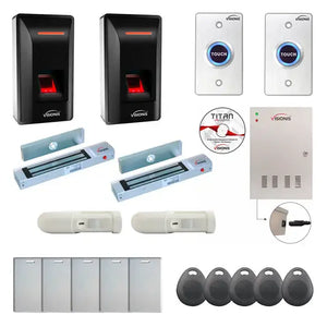 Biometric Access Control Systems with Fingerprint Reader, Magnetic Door Locks, PIR, Software - FPC-9318