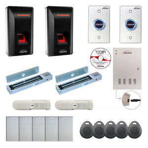 Biometric Access Control Systems with Fingerprint Reader, Magnetic Door Locks, PIR, Software - FPC-9319