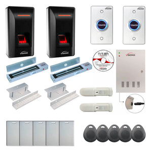 Biometric Access Control Systems with Fingerprint Reader, Magnetic Door Locks, PIR, Software - FPC-9322