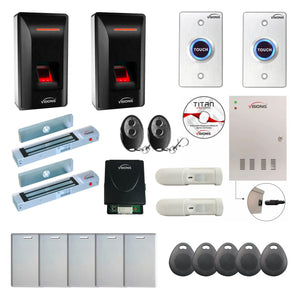 Business Access Control Systems with Biometric Fingerprint Reader, Magnetic Door Lock, PIR, Software - FPC-9324