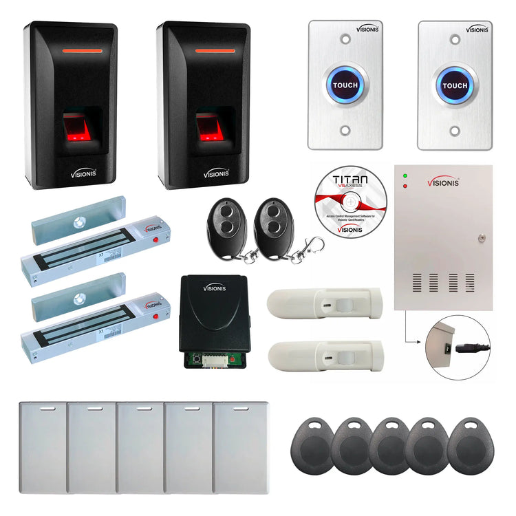 Business Access Control Systems with Biometric Fingerprint Reader, Magnetic Door Lock, PIR, Software - FPC-9324