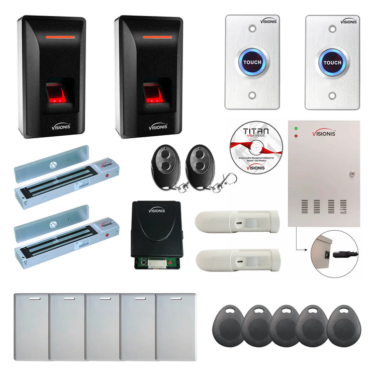 Business Access Control Systems with Biometric Fingerprint Reader, Magnetic Door Lock, PIR, Software - FPC-9325