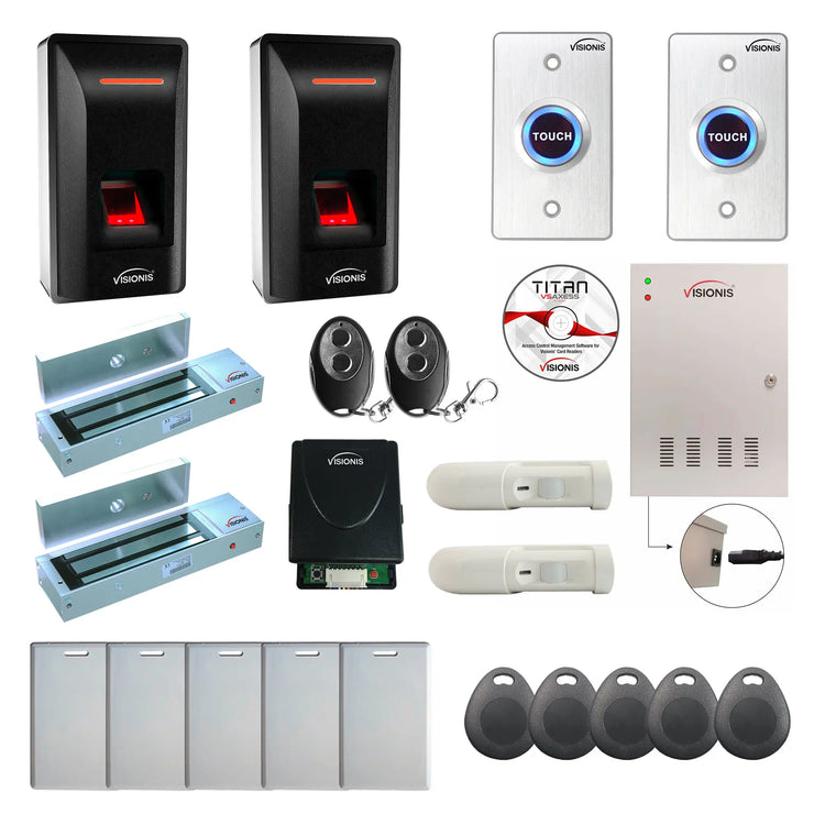 Business Access Control Systems with Biometric Fingerprint Reader, Magnetic Door Lock, PIR, Software - FPC-9326