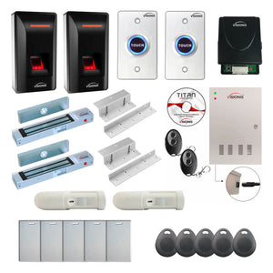 Business Access Control Systems with Biometric Fingerprint Reader, Magnetic Door Lock, PIR, Software - FPC-9327