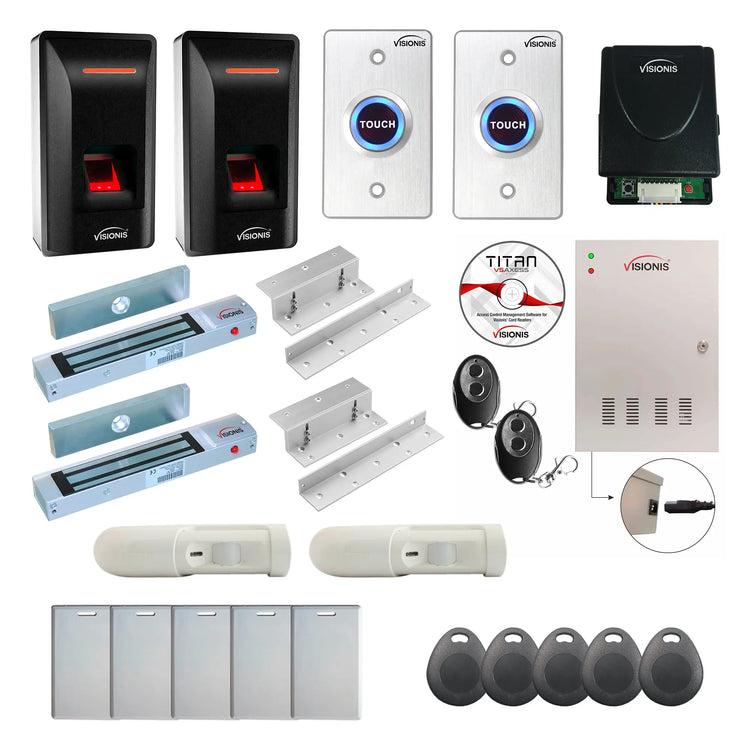 Business Access Control Systems with Biometric Fingerprint Reader, Magnetic Door Lock, PIR, Software - FPC-9327