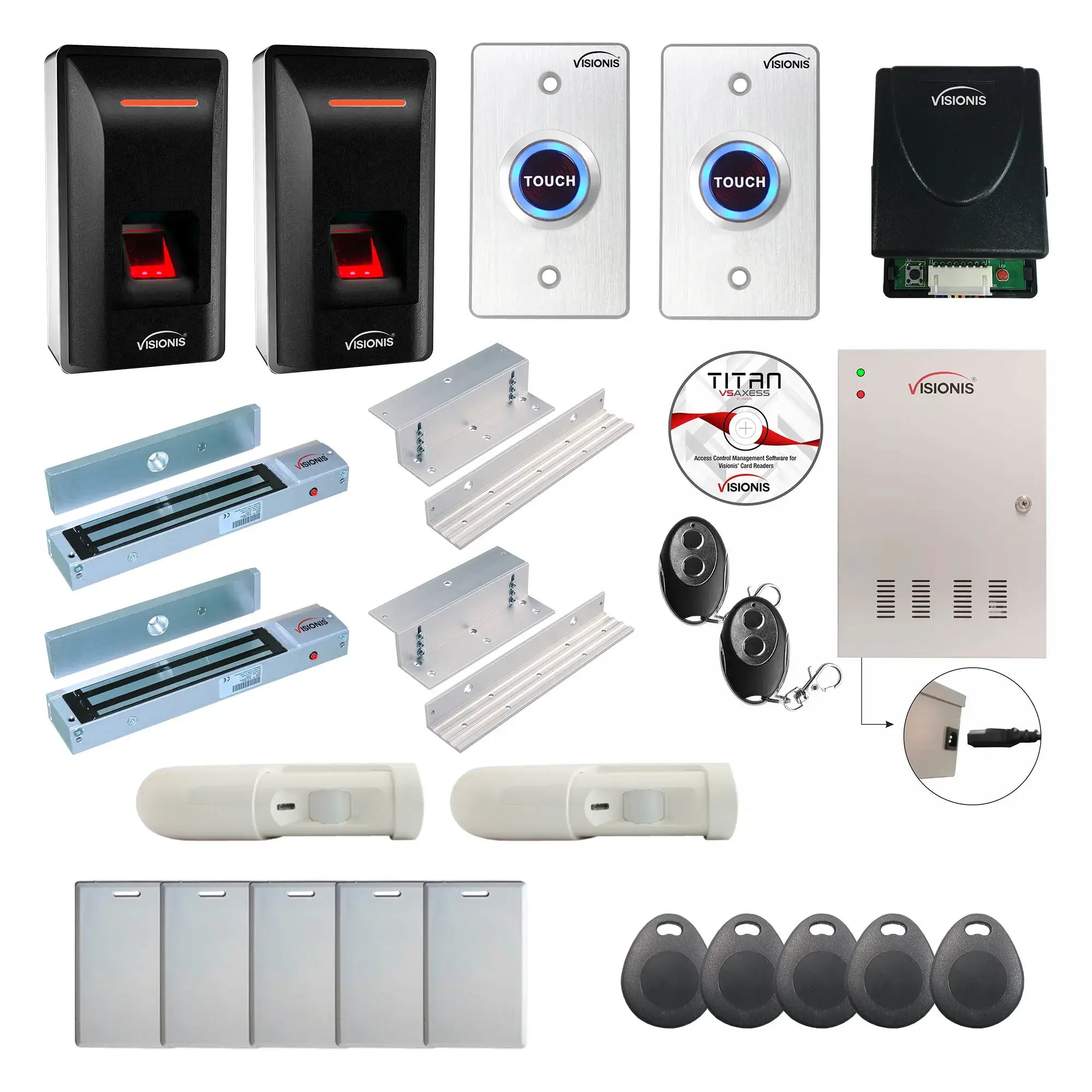 Business Access Control Systems with Biometric Fingerprint Reader, Magnetic Door Lock, PIR, Software - FPC-9328