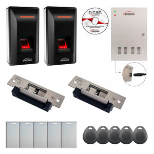 Card Access Control Systems with Biometric Fingerprint Reader, Electric Strike, Software - FPC-9331