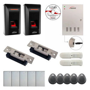 Card Access Control Systems with Biometric Fingerprint Reader, Electric Strike, PIR, Software - FPC-9333