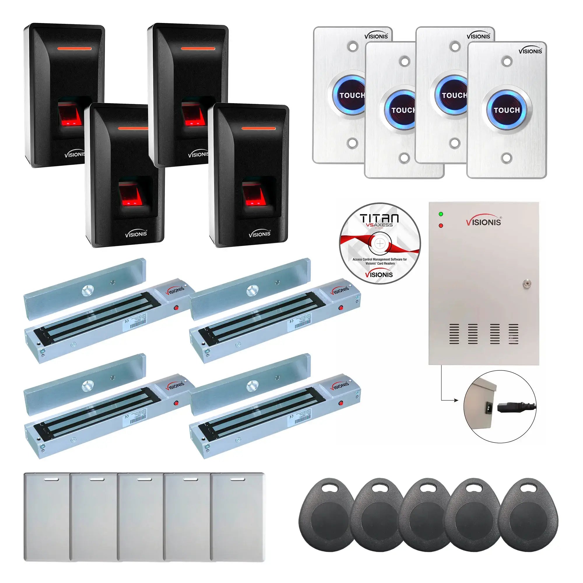 Commercial Access Control Systems with Biometric Fingerprint Reader, Maglocks, Software - FPC-9337