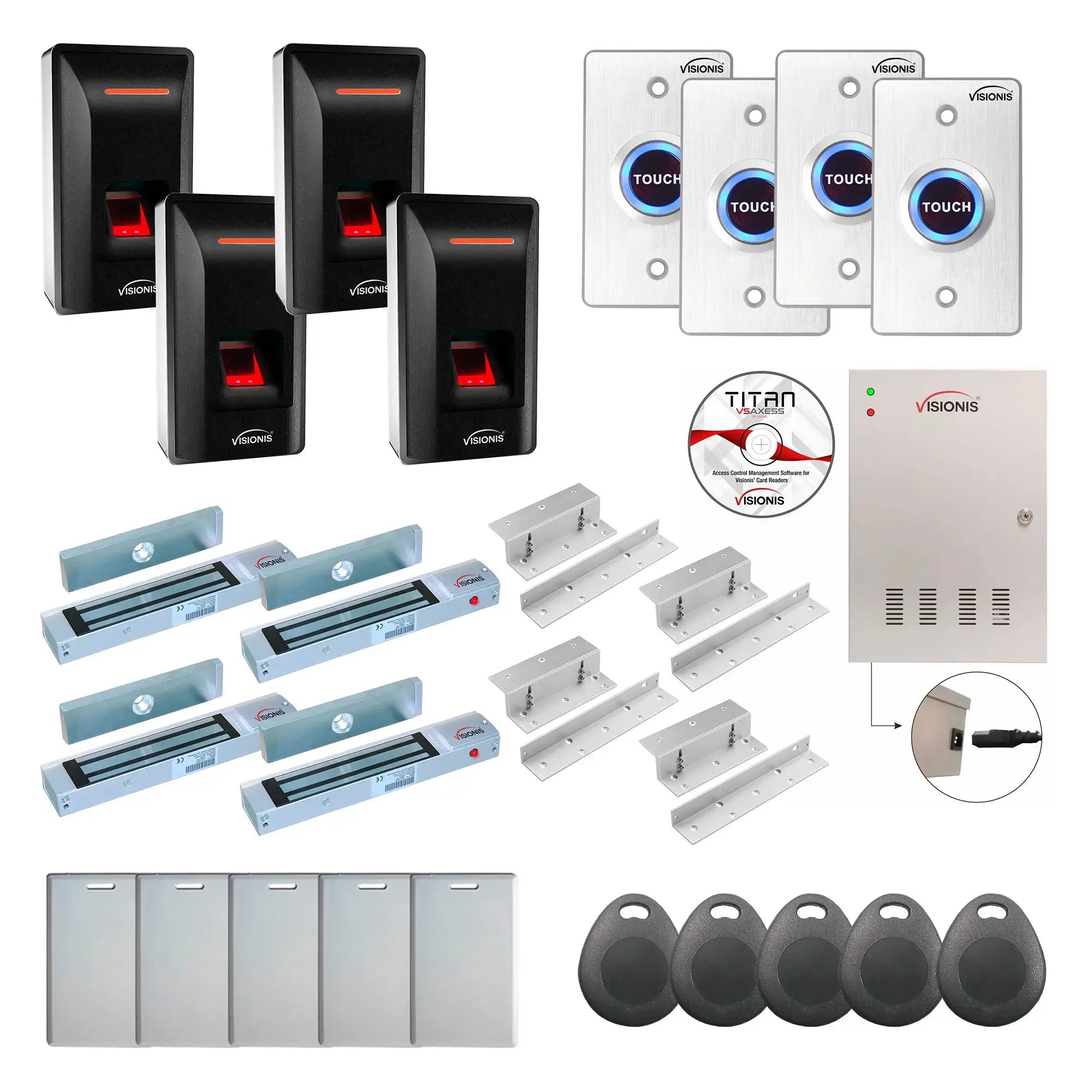 Commercial Access Control Systems with Biometric Fingerprint Reader, Maglocks, Software - FPC-9339