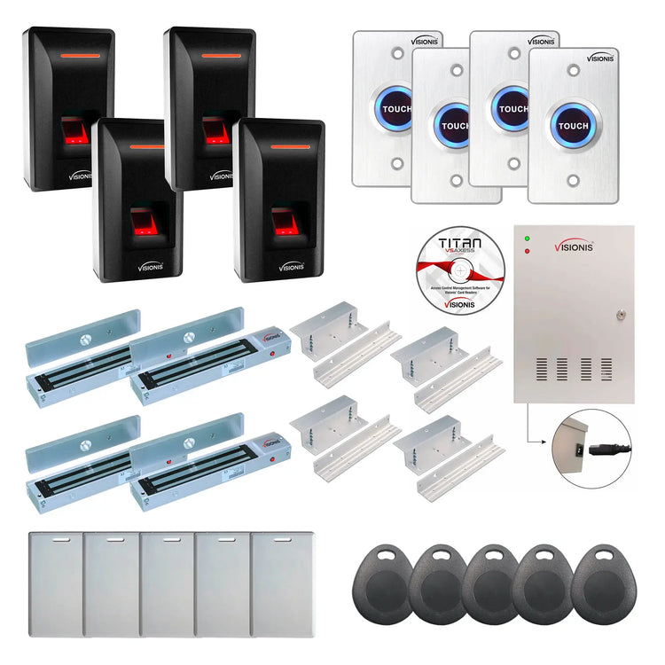 Commercial Access Control Systems with Biometric Fingerprint Reader, Maglocks, Software - FPC-9340
