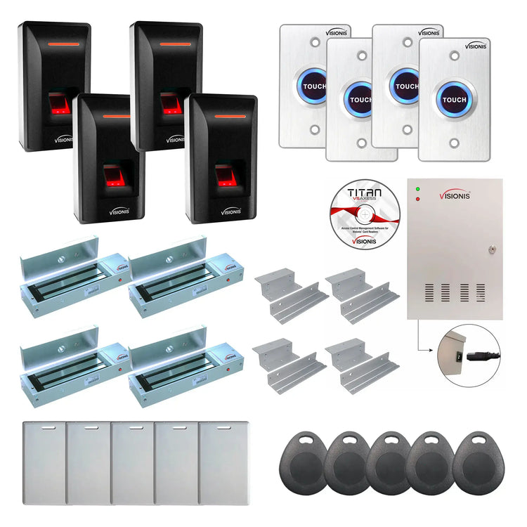 Commercial Access Control Systems with Biometric Fingerprint Reader, Maglocks, Software - FPC-9341