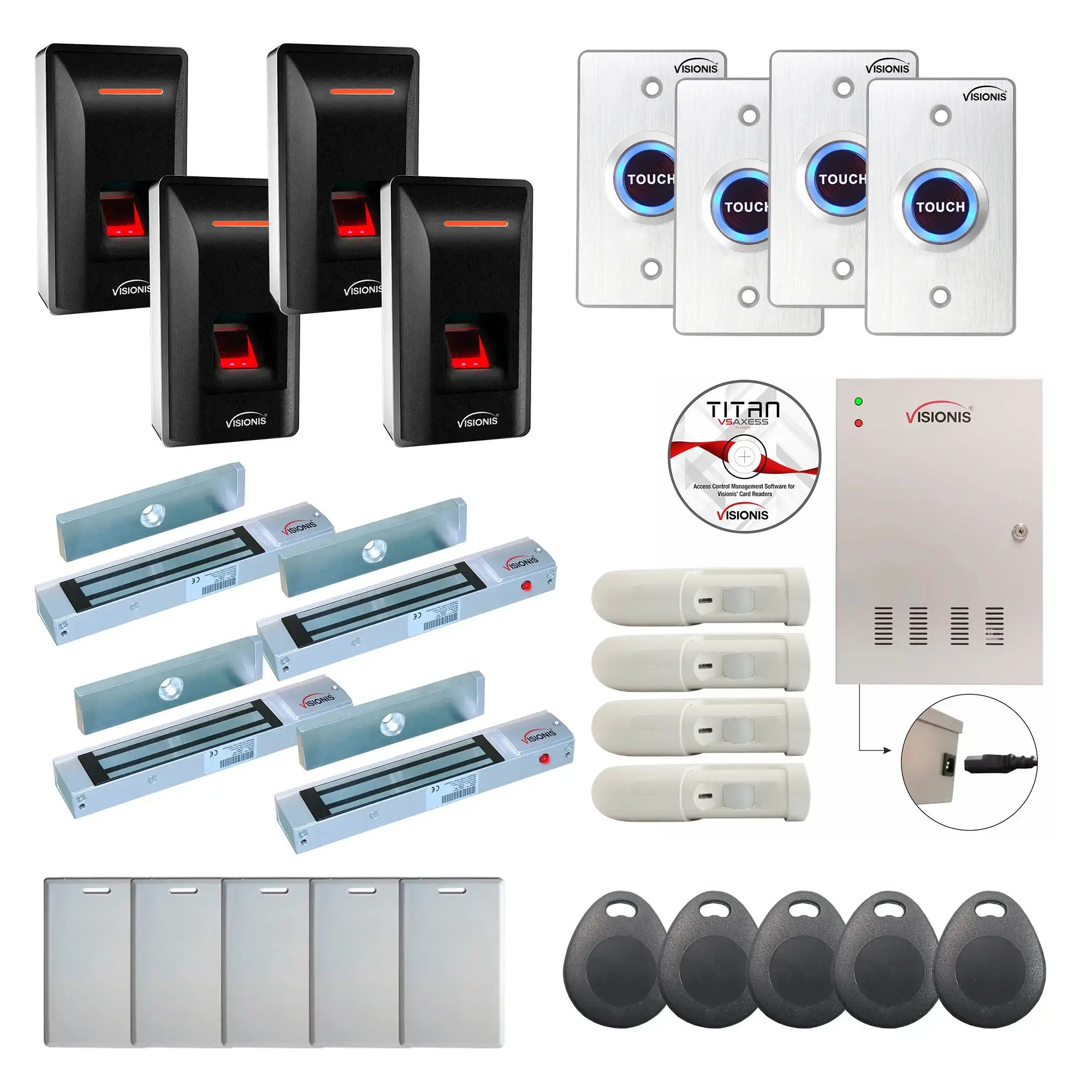Building Access Control Systems, Biometric Fingerprint Reader, Software, motion sensors PIR - FPC-9342