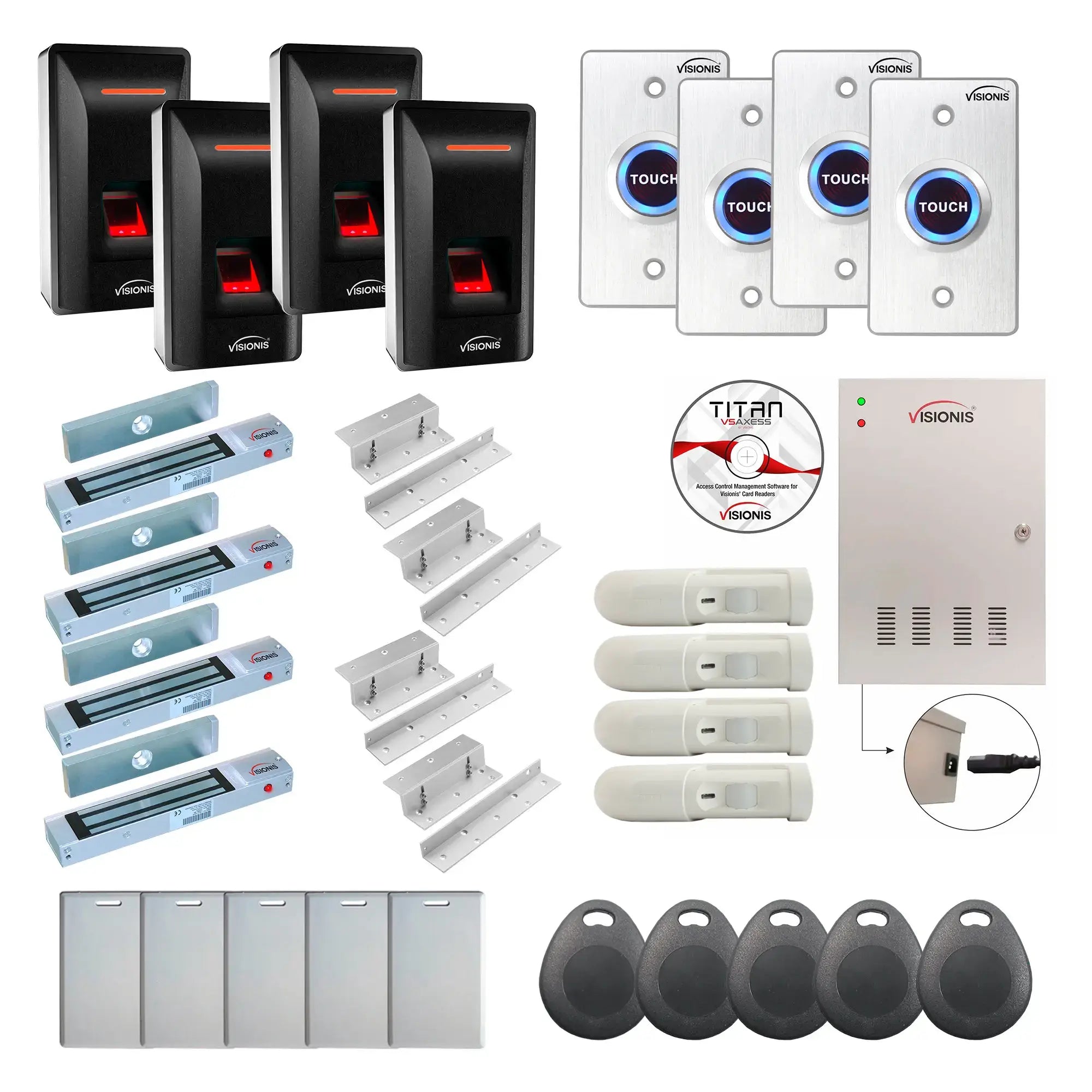 Building Access Control Systems, Biometric Fingerprint Reader, Software, motion sensors PIR - FPC-9345
