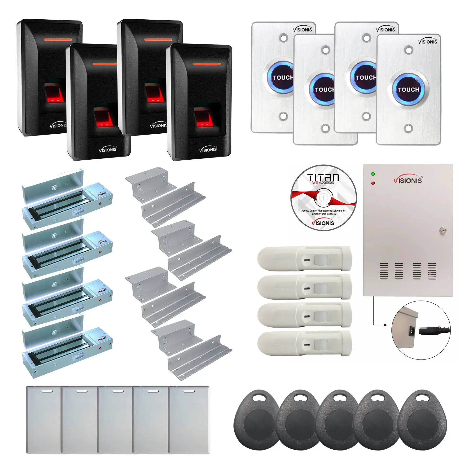 Door Access Control Systems for Business, Biometric Fingerprint Reader, Software, motion sensors PIR - FPC-9347