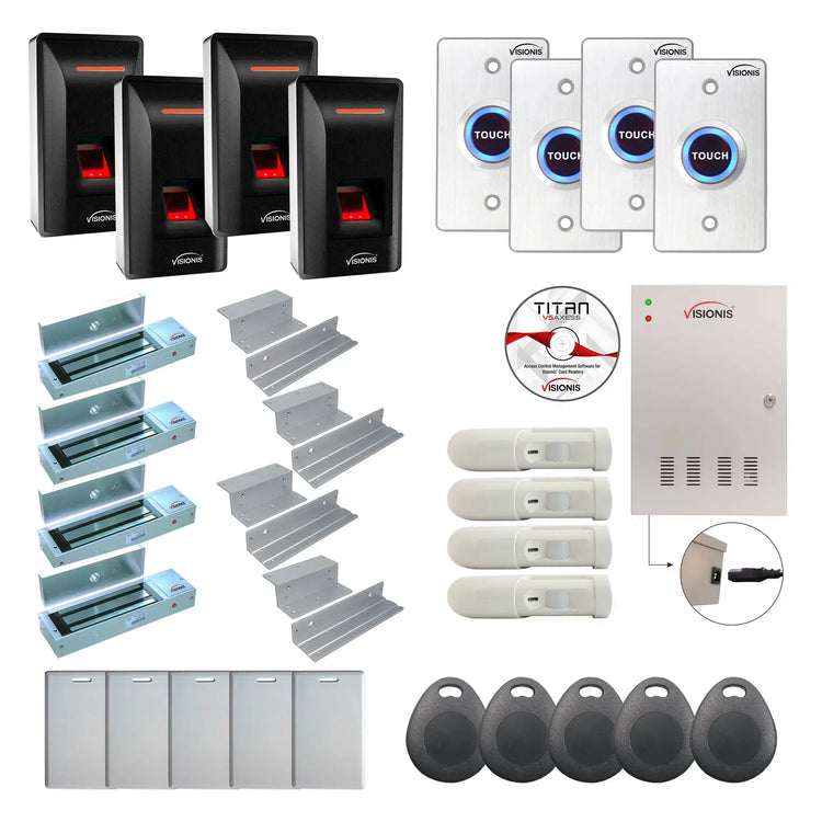 Door Access Control Systems for Business, Biometric Fingerprint Reader, Software, motion sensors PIR - FPC-9347