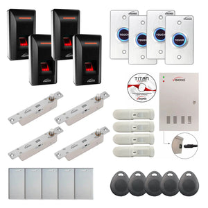 4 Door Access Control with Time and Attendance, electric bolt lock, Biometric Reader - FPC-9350