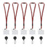A set of five red and black retractable lanyards with detachable breakaway clips and clear badge holder - FPC-9411
