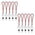 A pack of 10 red and black retractable lanyards with detachable breakaway clips and clear badge holder - FPC-9412