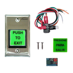 Green Push to Exit Button With Timer Delay - VIS-7100 Visionis