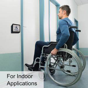 Handicap door button installed on a door - VIS-7039 Visionis