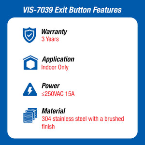 Handicap door button features - VIS-7039 Visionis
