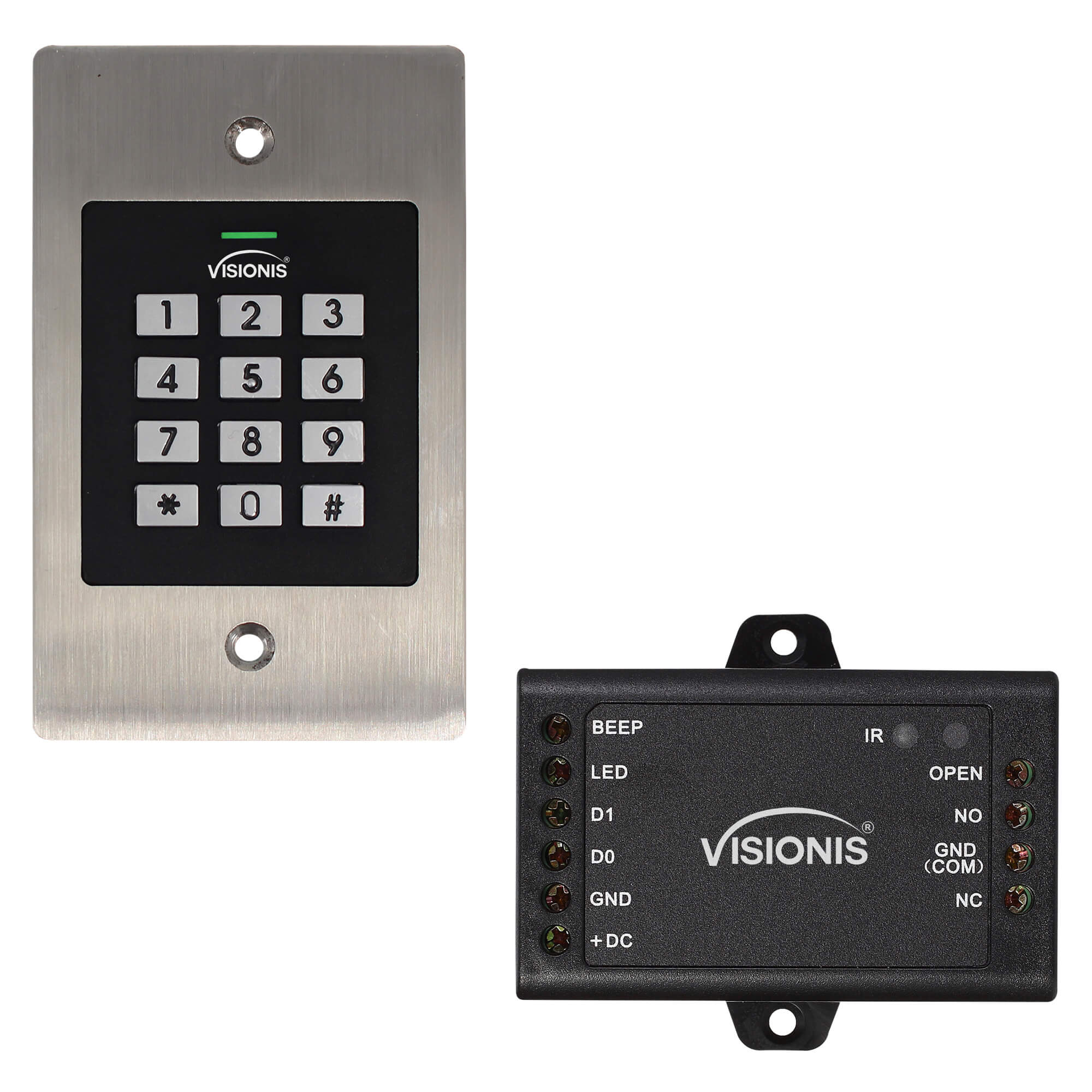 isionis VIS-3029 Security Access Control Keypad, IP66-rated, standalone metal keypad and card reader with flush mount design